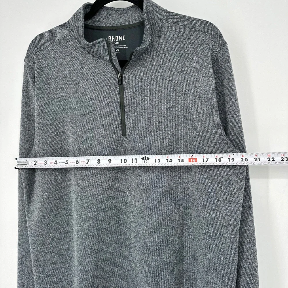 RHONE Mens Commuter Quarter 4 Zip Pullover Sweatshirt Gray Heathered Size L